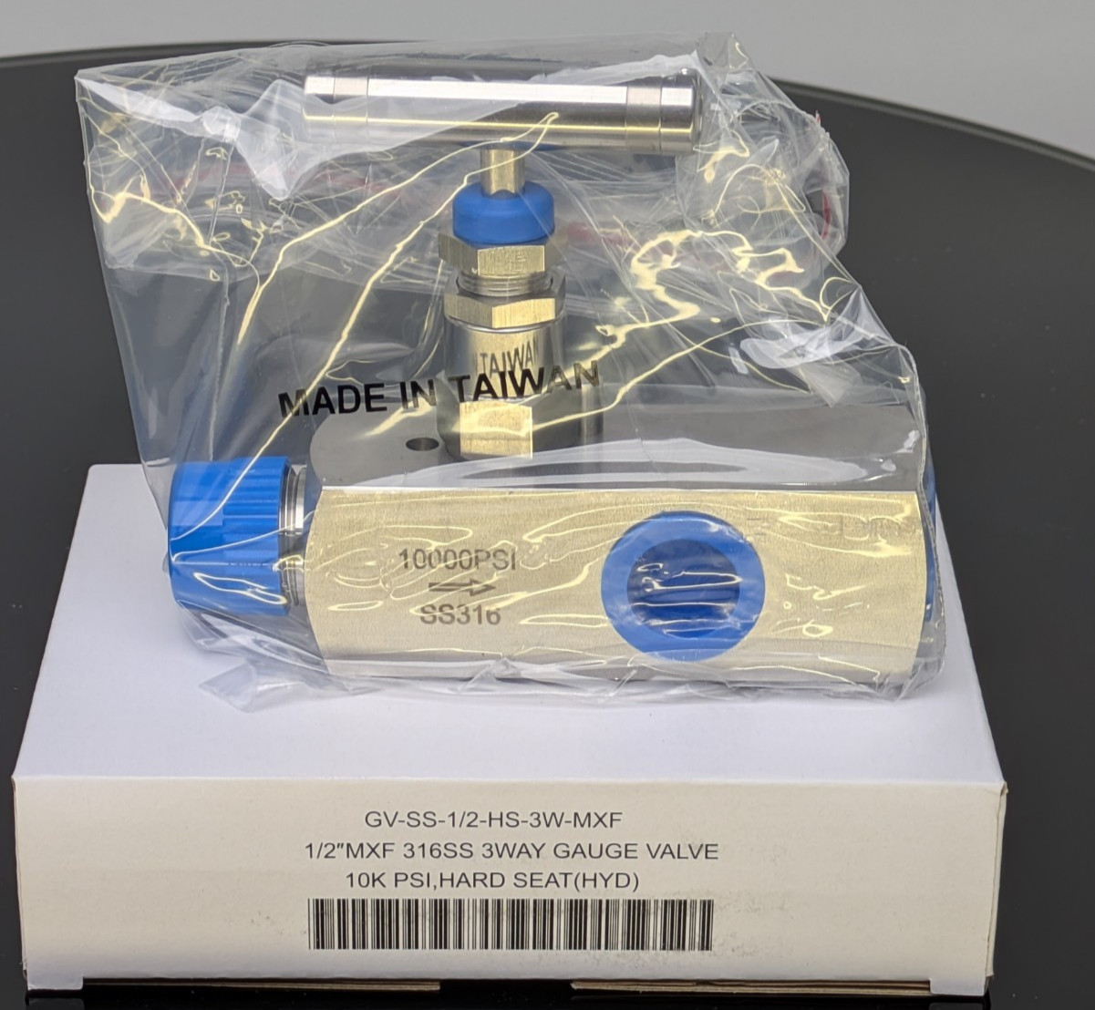 NEW IN BOX PIC GV-SS-1/2-HS-3W-MXF 1/2" MXF 316SS 3-Way 10,000 PSI GAUGE VALVE