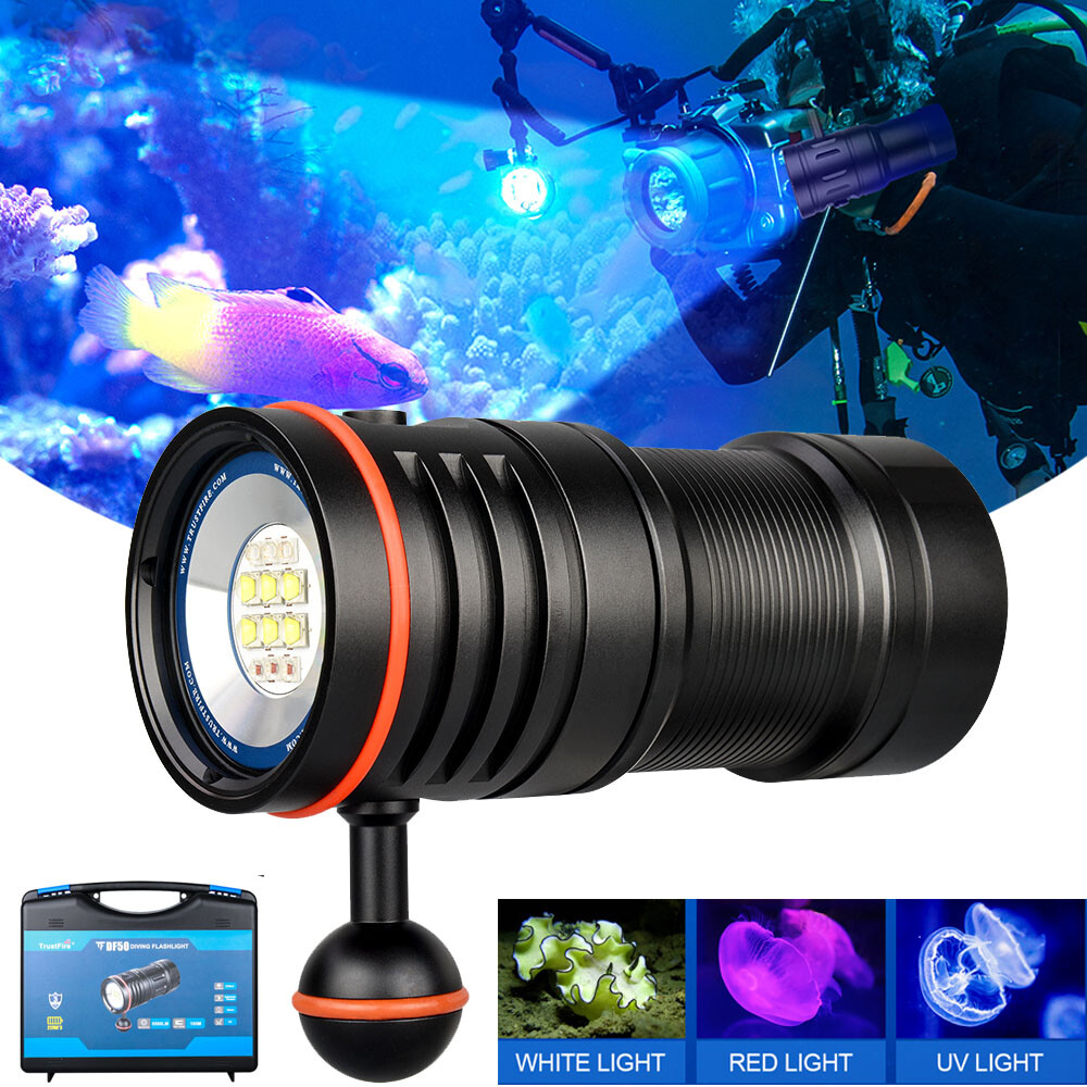 Trustfire Kit 6500 Lumen LED Diving Light 70M Waterproof Scuba LED Flashlight W