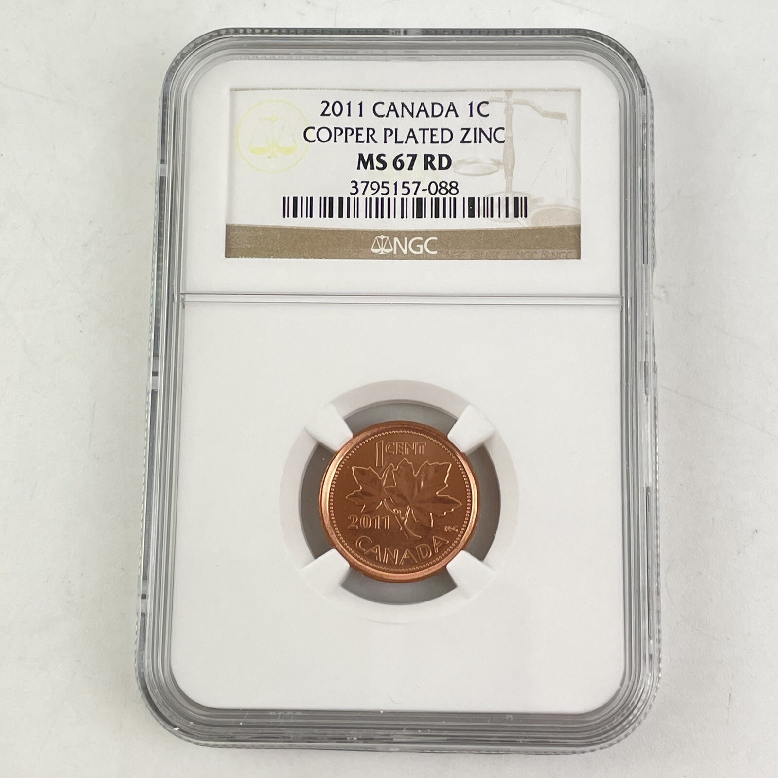 2011 Elizabeth II Canada 1C Cent Coin MS 67 MS67 RD Red NGC Graded
