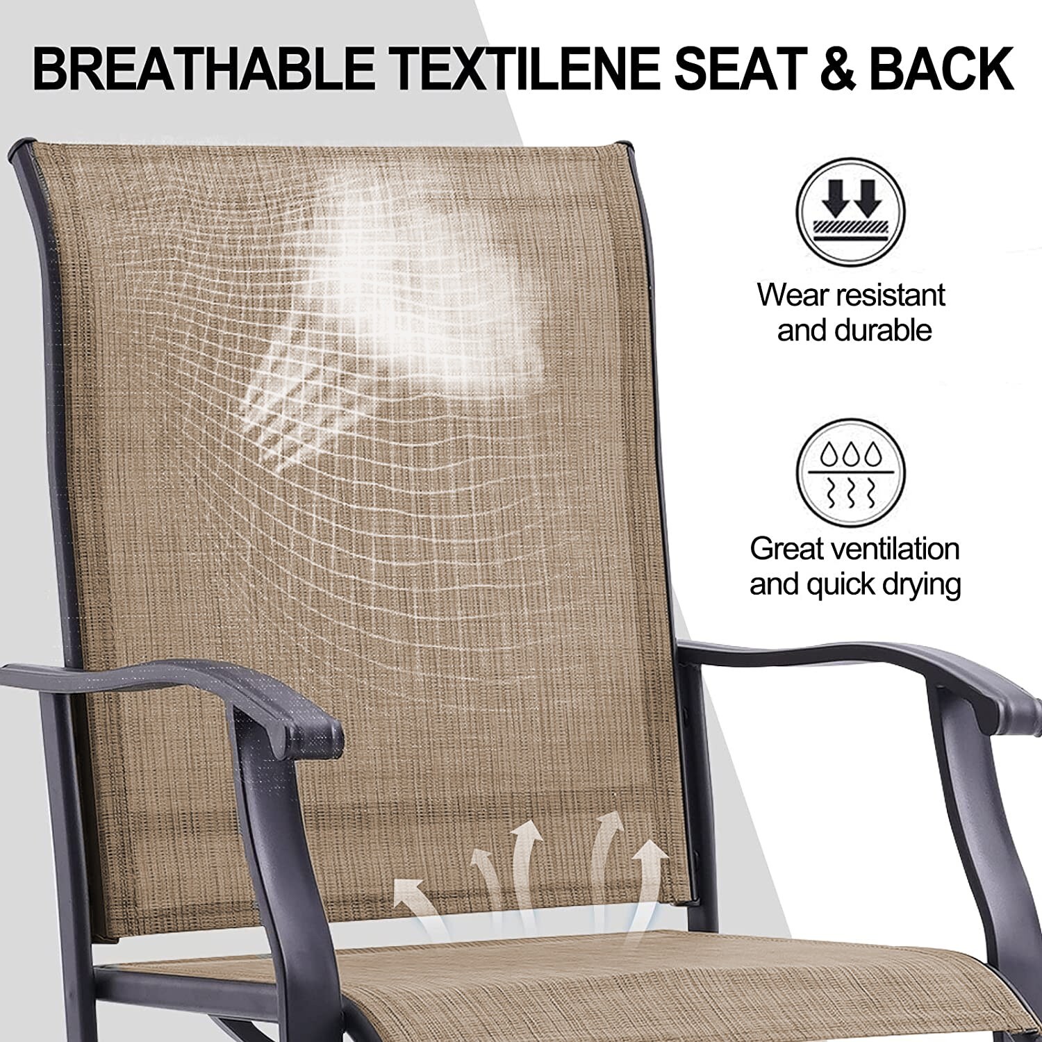 Set of 3 Bistro Bar Stools Set Swivel Bar Height Chair Table Patio Furniture Set