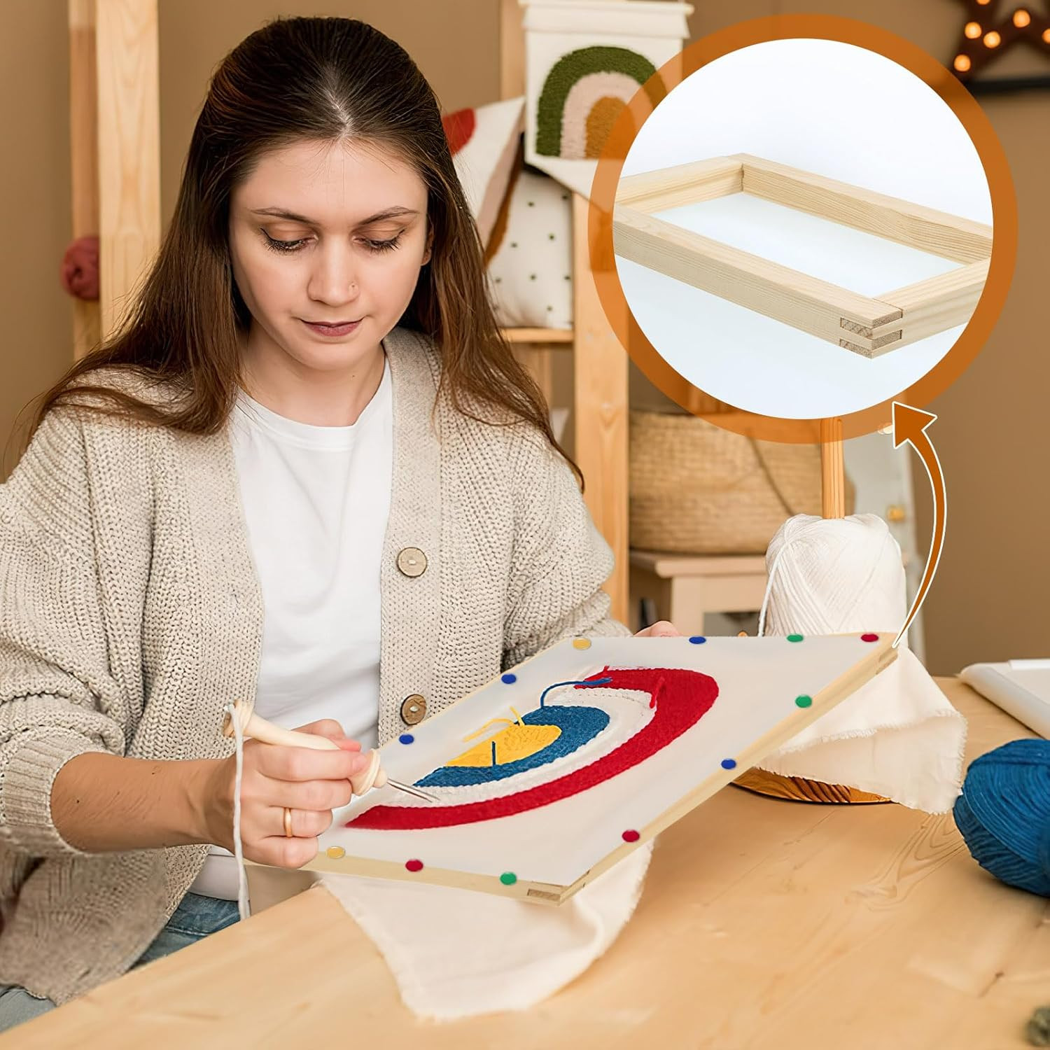 16 Sets Needlepoint Stretcher Bar Set, 8 Sizes Stretcher Bars for Needlework Art