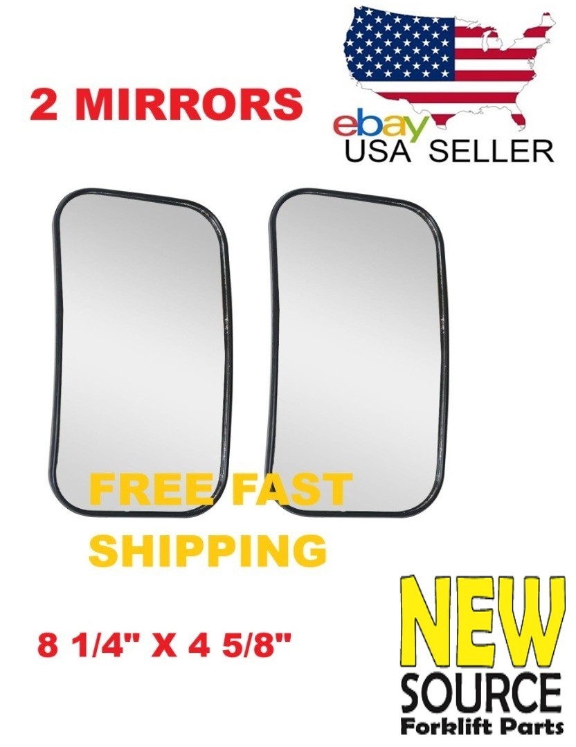 2 UNIVERSAL REARVIEW SIDE MIRROR FORKLIFT MIRRORS GOLF CART PAIR TWO ER006C