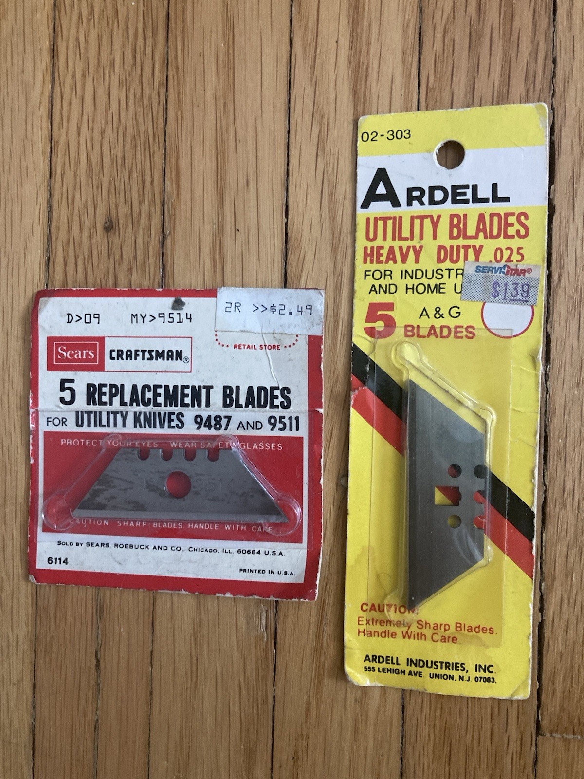 Sears Utility Knife Blades 10 pc Vintage Made USA New Old Stock 9487 9511 9514