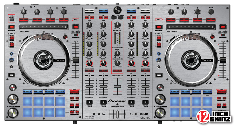 Pioneer DDJ-SX Skin - brushed silver