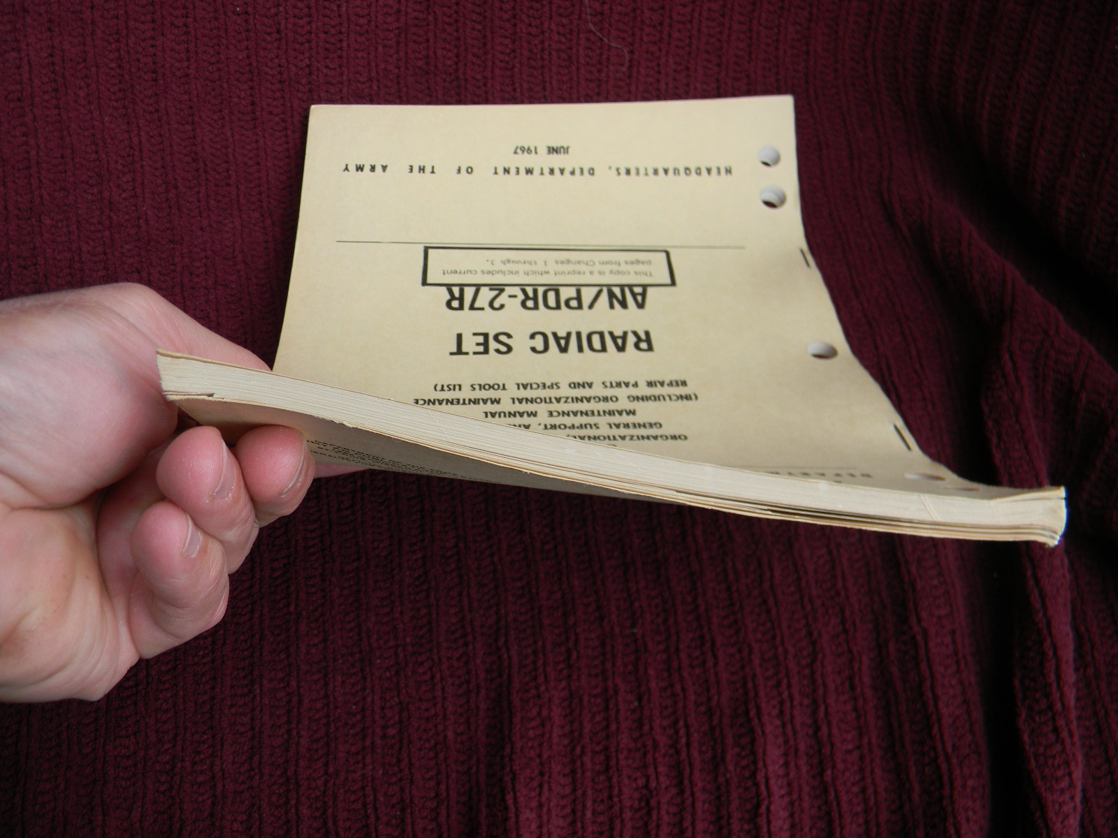 1967 RADIAC SET AN/PDR-27R Technical Manual TM 11-6665-230-15 Repair Parts #212