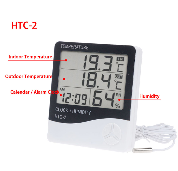 HTC-2 Digital Thermometer Hygrometer with probe Electronic Temperature Humidity