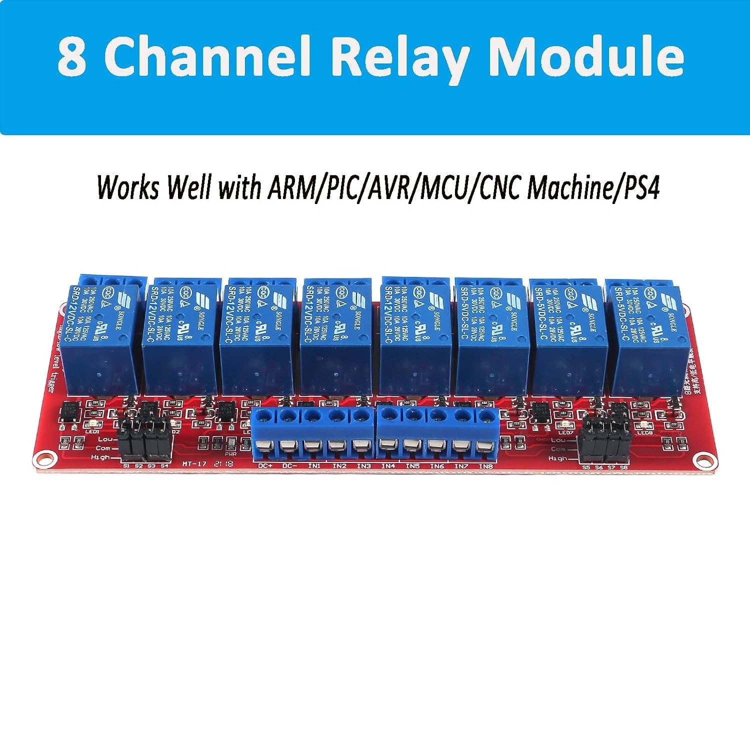 High-Performance 8 Channel Relay Module with Individual Control for 12V Systems
