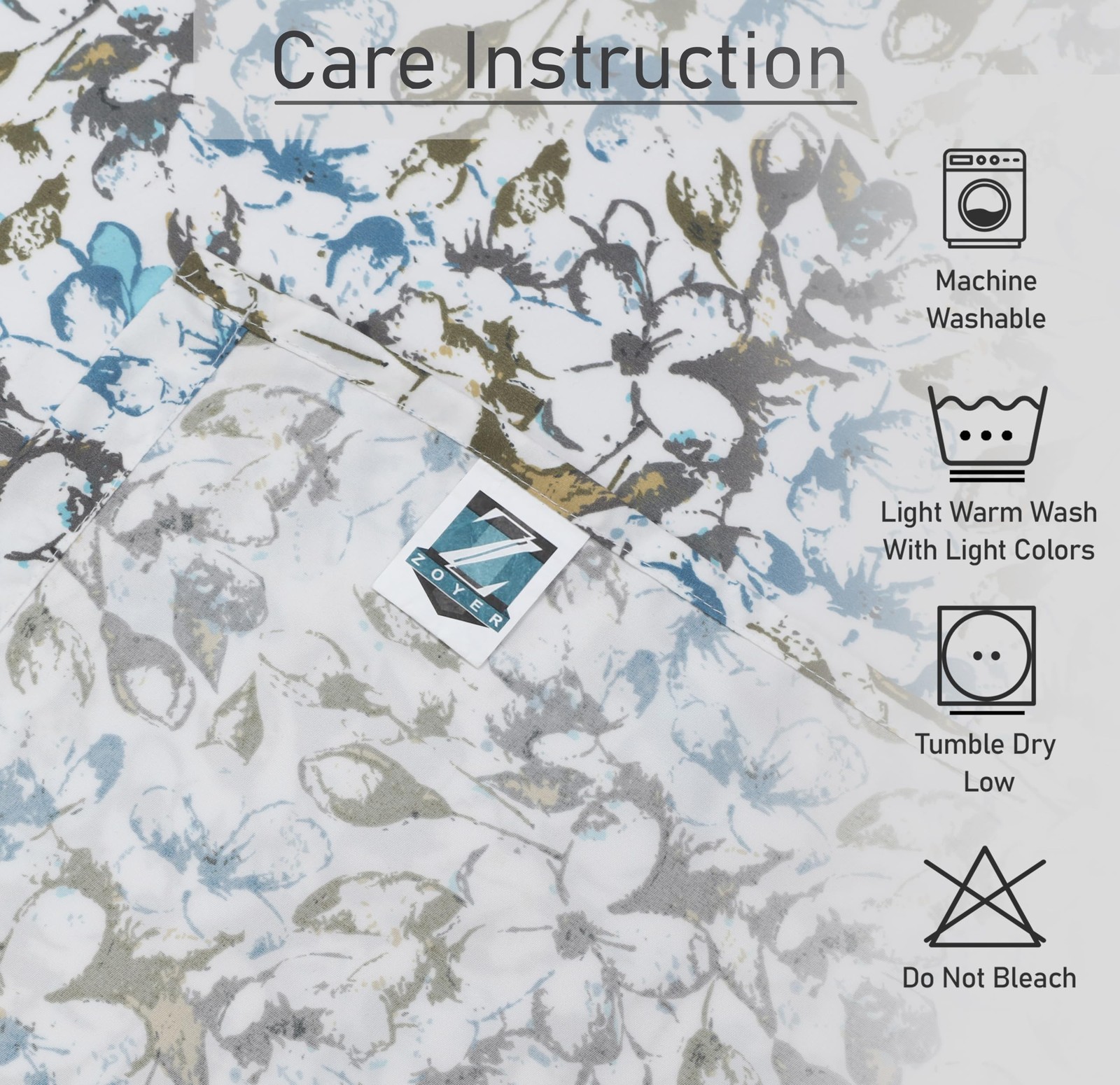 Floral Sheets Full Size Bed - Flower Bed Sheets Fitted Up to 15” Deep Pocket ...