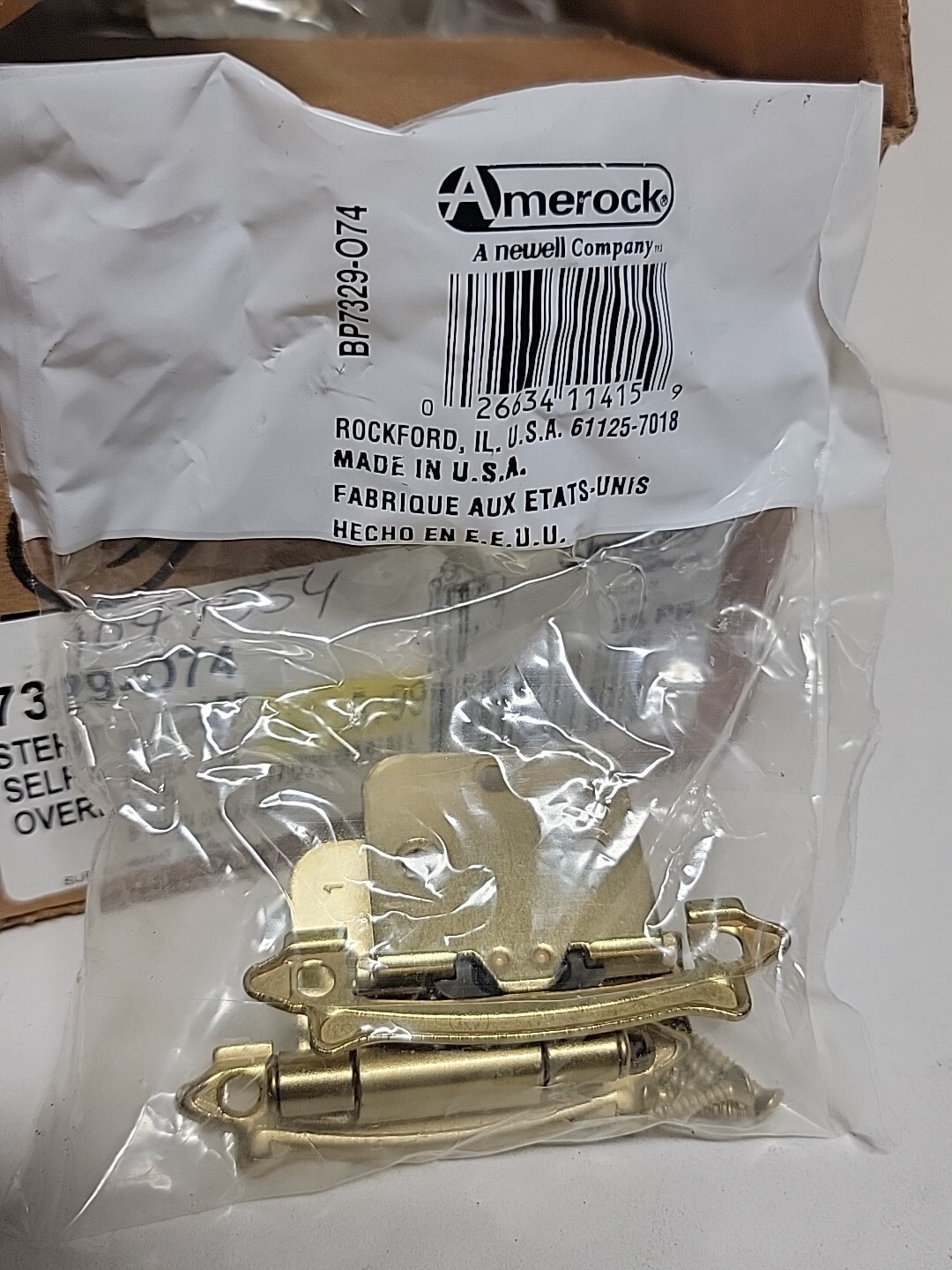 25 PAIRS BP7329-O74 Amerock Sterling Brass Flush Face Mount Hinges Self-Closing