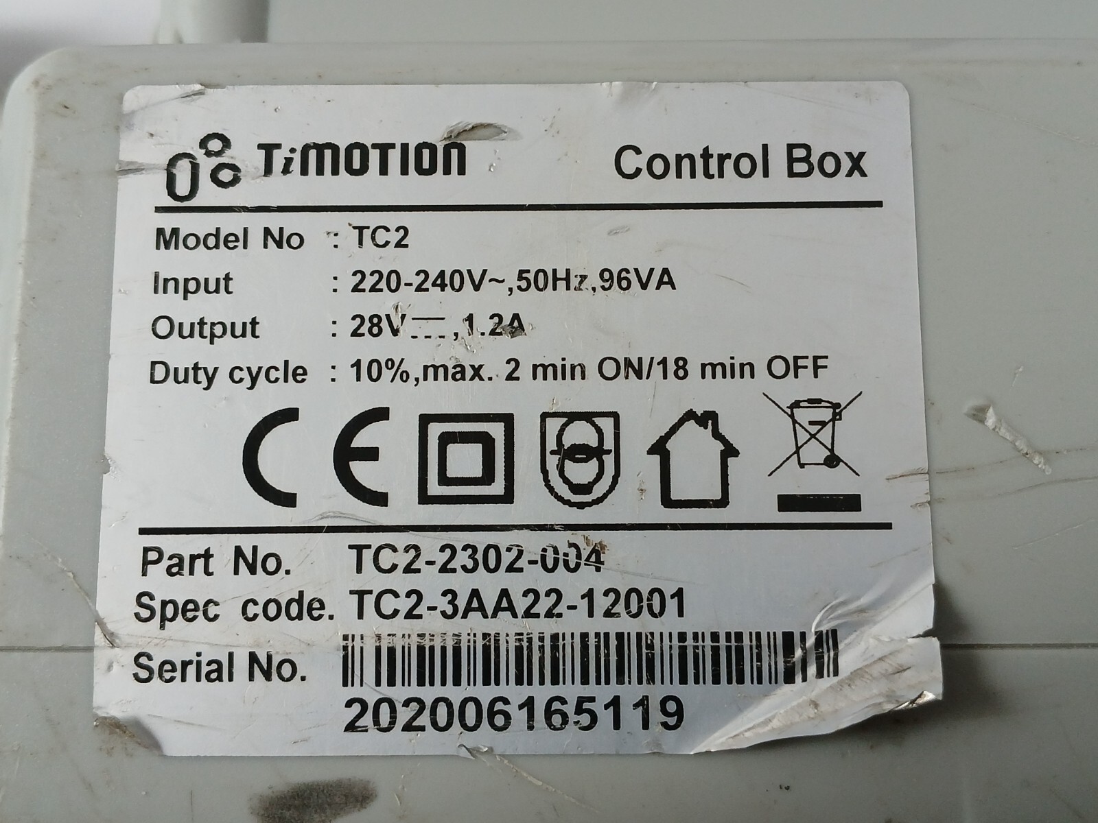 TIMOTION TC2 Electric Actuator Control Box Assembly TC2-2302-004 W/4 Meter Cable