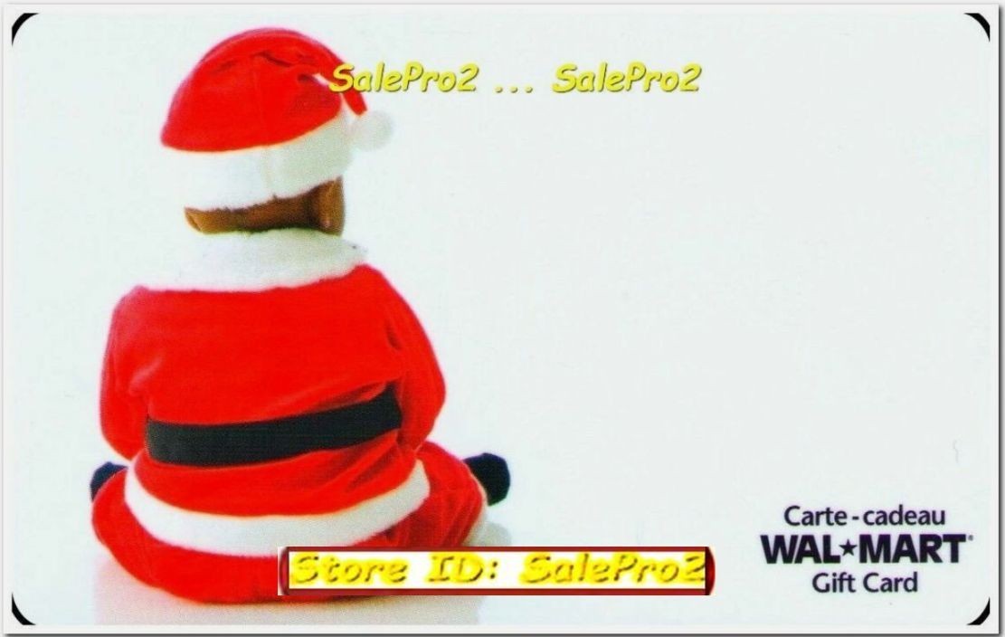 WALMART CHRISTMAS BABY SANTA CLAUS XMAS FRENCH / ENGLISH COLLECTIBLE GIFT CARD