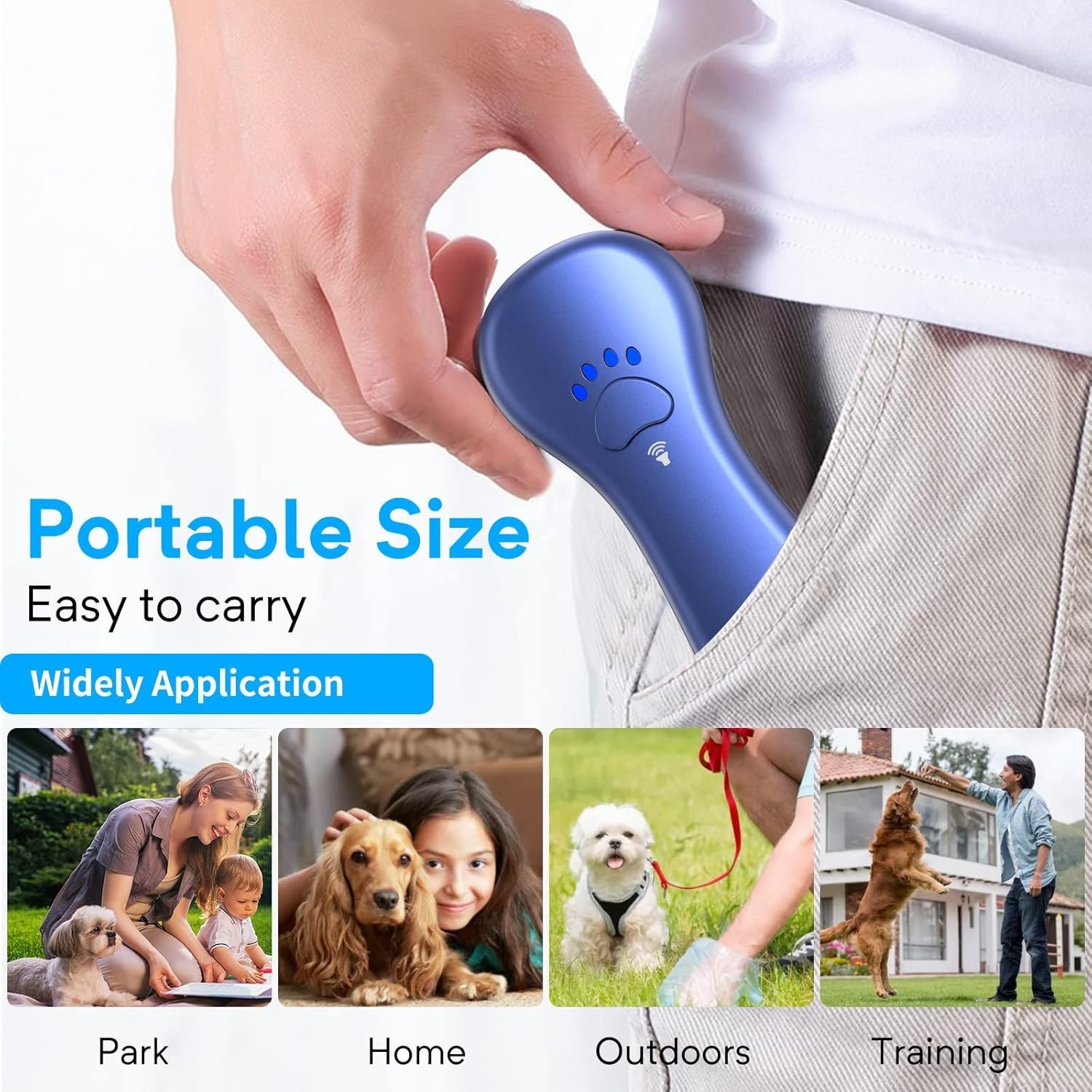 Portable Ultrasonic Dog Trainer - 16.4 Ft Range, Safe & Effective Bark Control