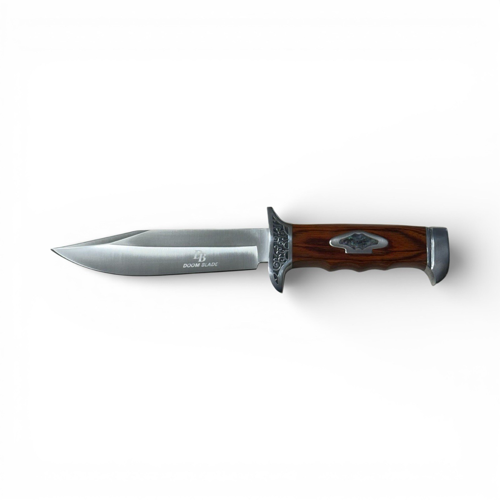 Doom Blade Bowie Knife Fixed Blade 6in Wood Handle Full Tang