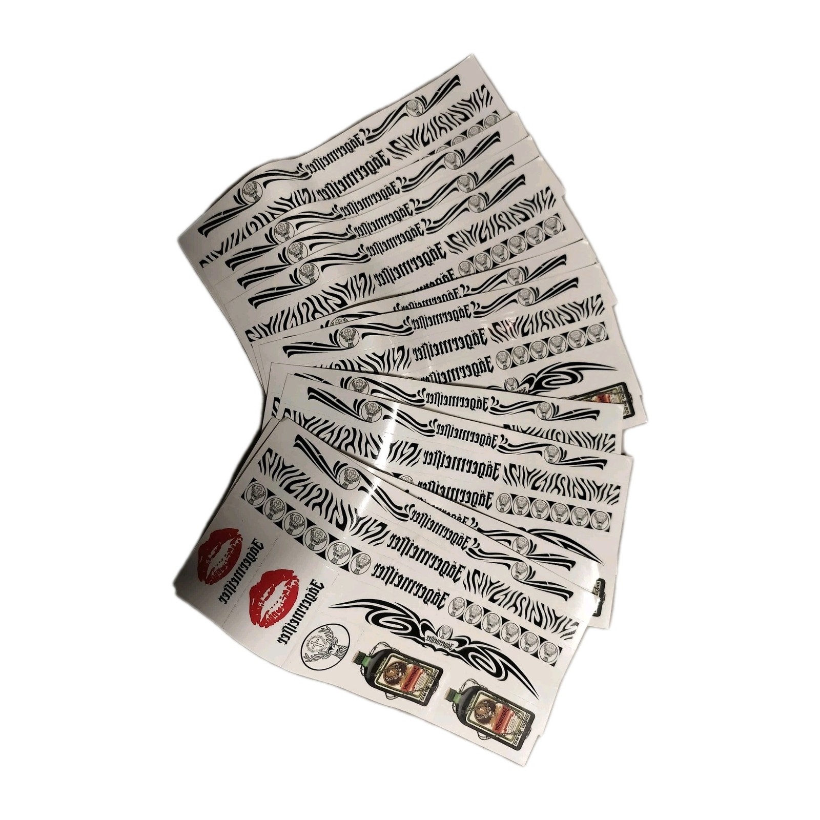 9x Jagermeister Temporary Tattoos Sheet Of Seven Different Tattoos New Old Stock