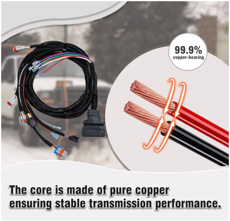 Plow Side Wiring Harness for Boss SmartLight2 13 Pin Systems Compatible with 200