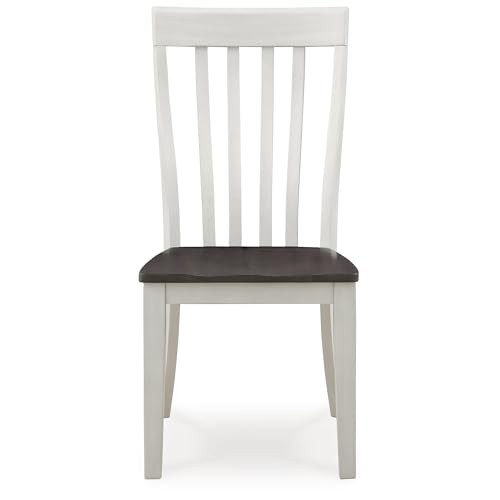 Darborn Farmhouse Armless Dining Chair with Contoured Seat, Set of 2, White &