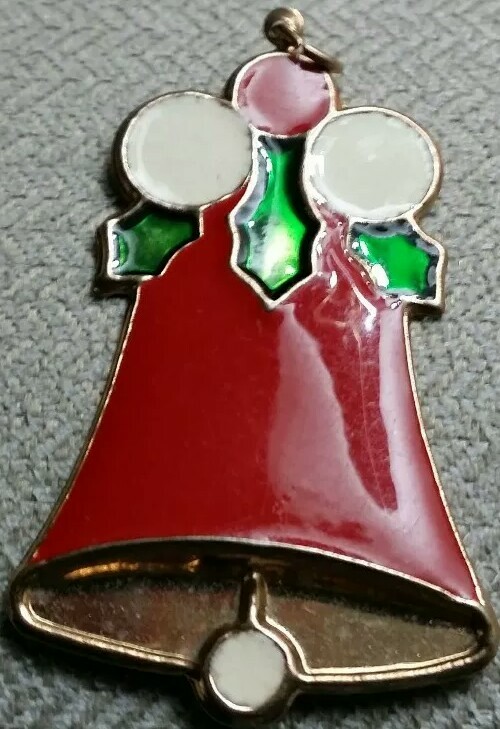 Vintage metal CHRISTMAS BELL PENDANT