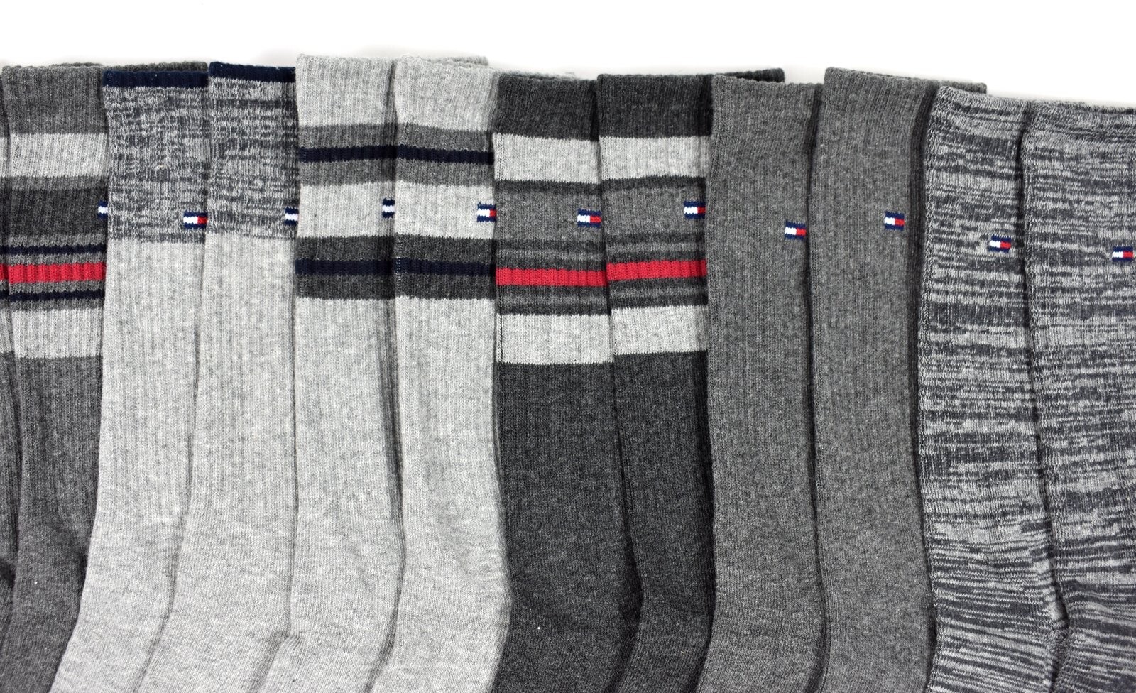 Tommy Hilfiger Men's Cushion Crew Socks 8 Pairs, Fit Men's Shoe Size 7-12