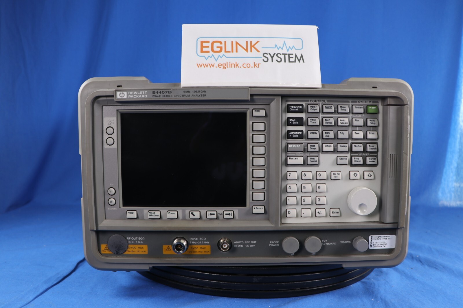 HP E4407B Spectrum Analyzer opt 1D5/ 1DR/ 1DS/ A4H/ B72, 449 hrs elapsed