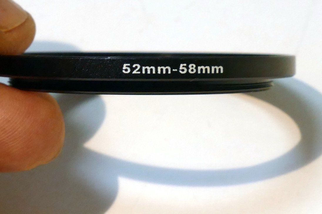 52mm to 58mm male to female threads step Up ring for 50mm f1.8