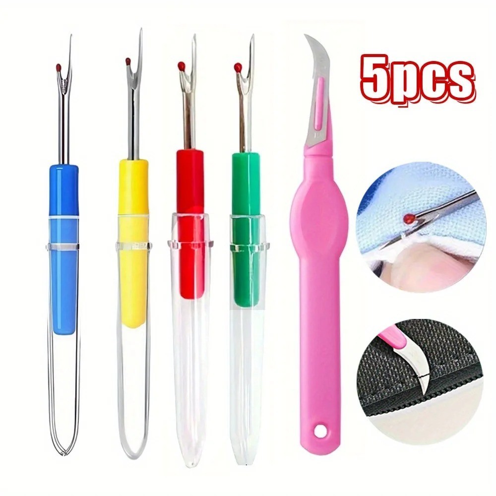 5pcs Handle Seam Ripper Stitch Unpicker Thread Cutter DIY Remover Sewing Tool