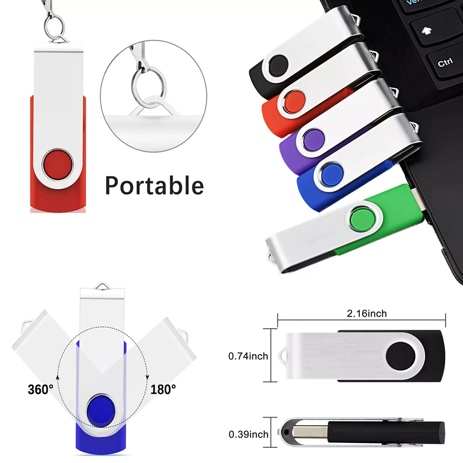 Lot USB 2.0  1GB 2GB 4GB 8GB 16GB 32GB 1MB-64GB Memory Wholesale 5/ 10/ 100 Pack