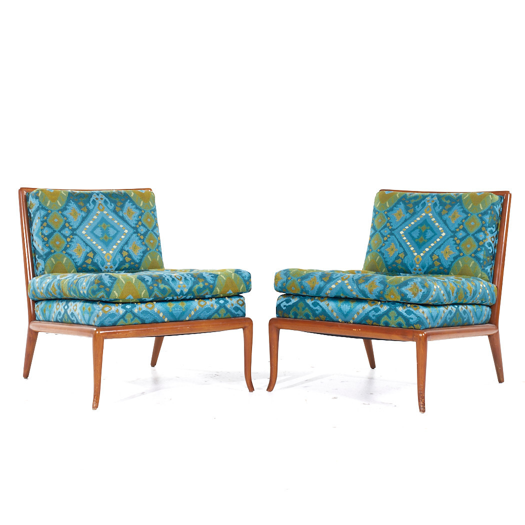T.H. Robsjohn Gibbings for Widdicomb Mid Century Slipper Lounge Chairs - Pair