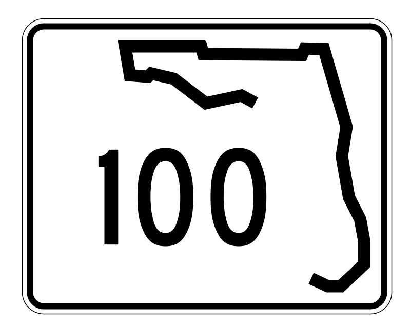 Florida State Road 100 Sticker Decal