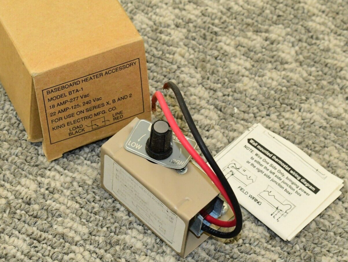King Electric BTA-1 Single-Pole Baseboard Heater Thermostat Kits NOS
