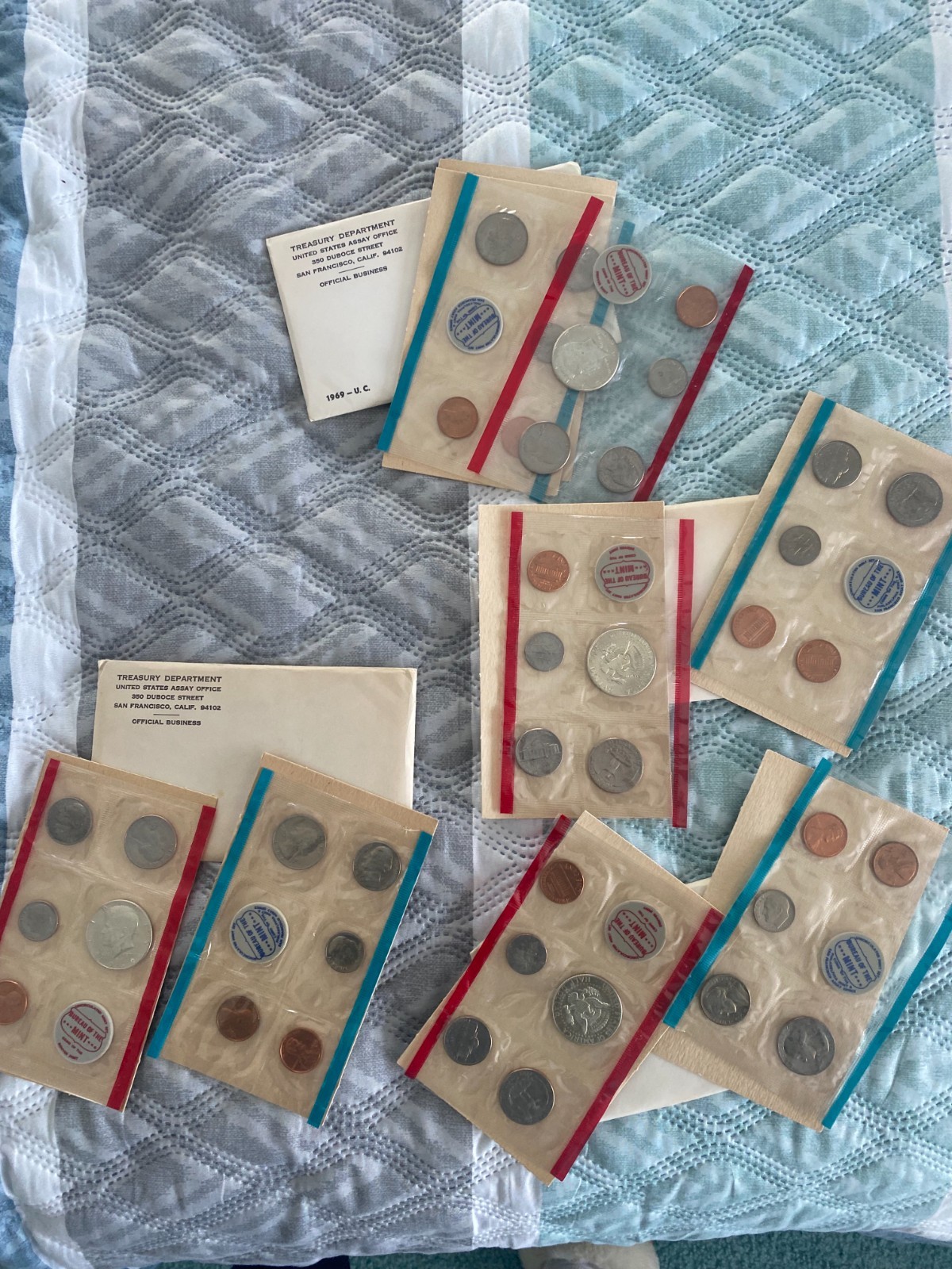 1969 US Uncirculated Coin Set, OGP, FOUR SETS