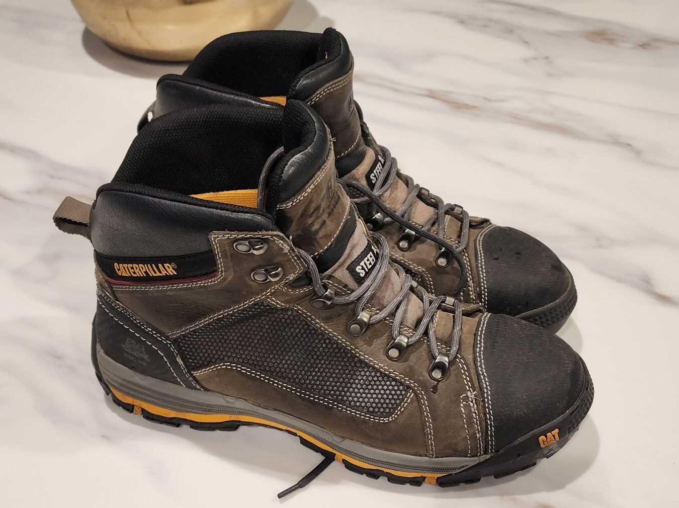 CAT Caterpillar Convex ST SRX Steel Toe Work Boots Brown Men's Size 14 EH