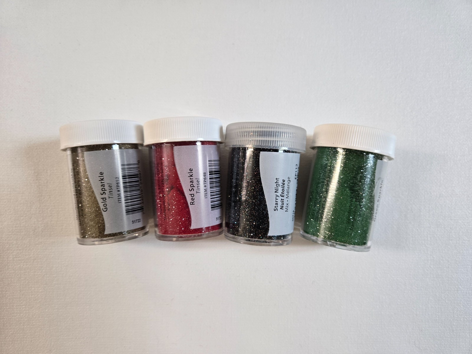 Stampendous Embossing Powder Lot: Gold, Red, Starry Night, and Green Sparkle