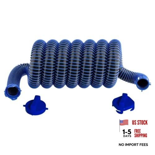 20FT RV Sewer Hose Kit, with two covers, UV-Resistant Heavy Duty Waste 20-FT