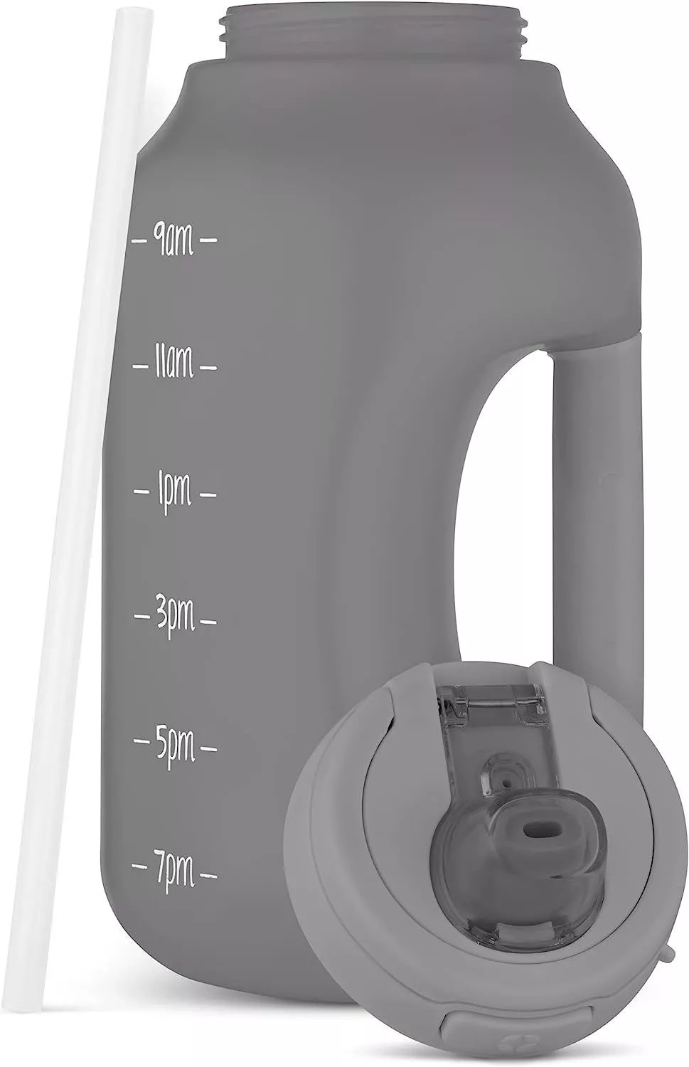 Ello Half Gallon Jug with Time Marker & Handle for All Day Hydration - Gray