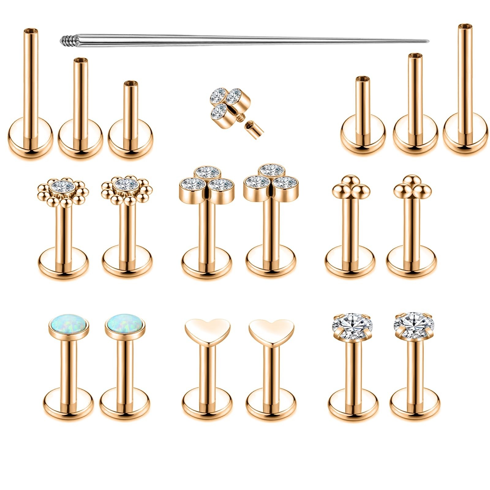 16G Monroe Lip Piercing Jewelry Labret Studs Tragus Hoop Earrings Nose Pierci...