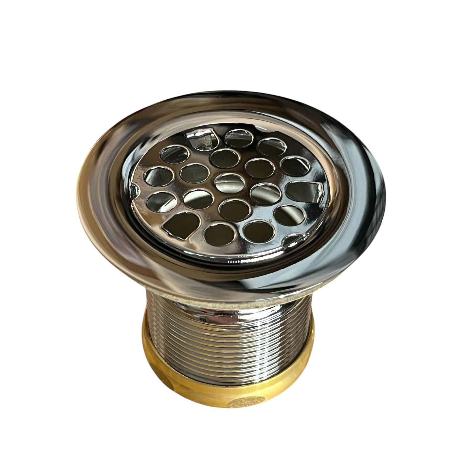WESTBRASS D2181-26 Polished Chrome Strainer Basket with Grid Drain Assembly