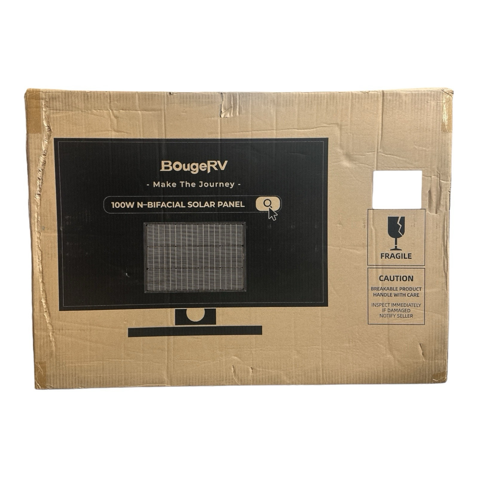 Solar Panel N-Type 100W : BougeRV 16BB N-Type 24V 100 Watt Bifacial Solar Panel