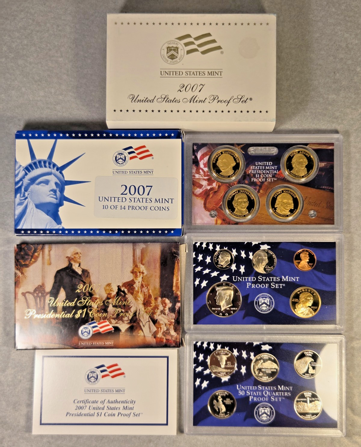 2007-S United States Mint Proof Set - 14 Coin Clad Set OGP & COA