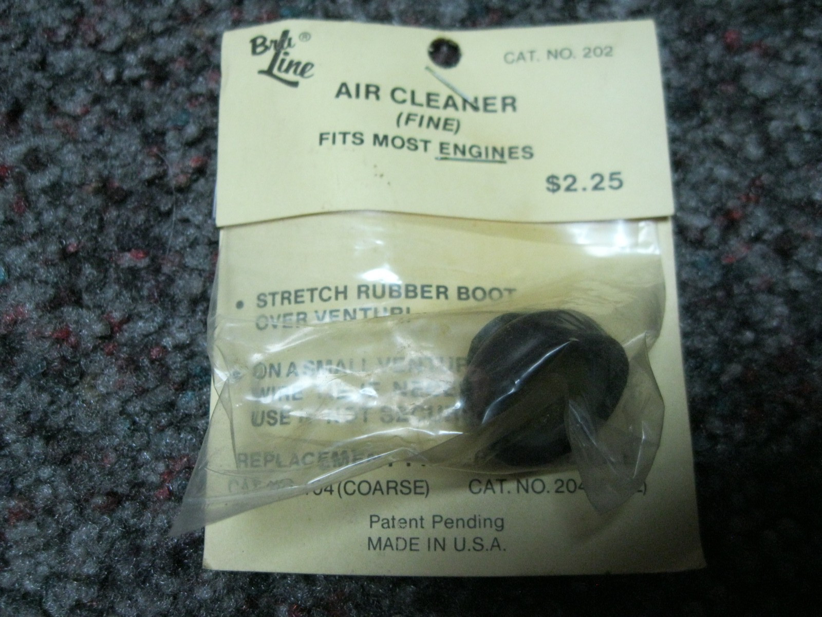 NEW Bru-Line cat # 202 Model Airplane Engine Air Cleaner ( Fine) fits most