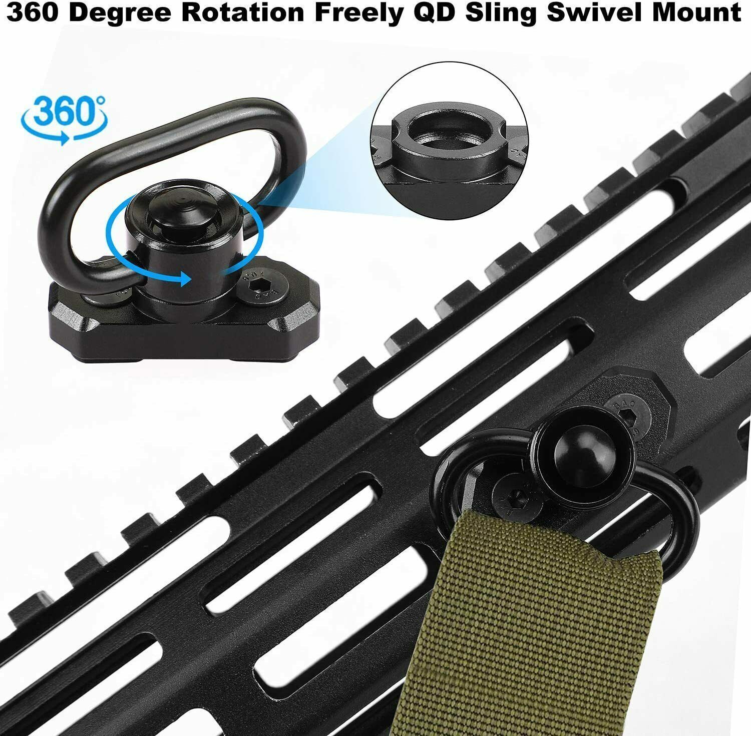 2/4Pcs M-LOK MLOK Quick Release Sling Mount Push Button QD Sling Swivel Adaptor