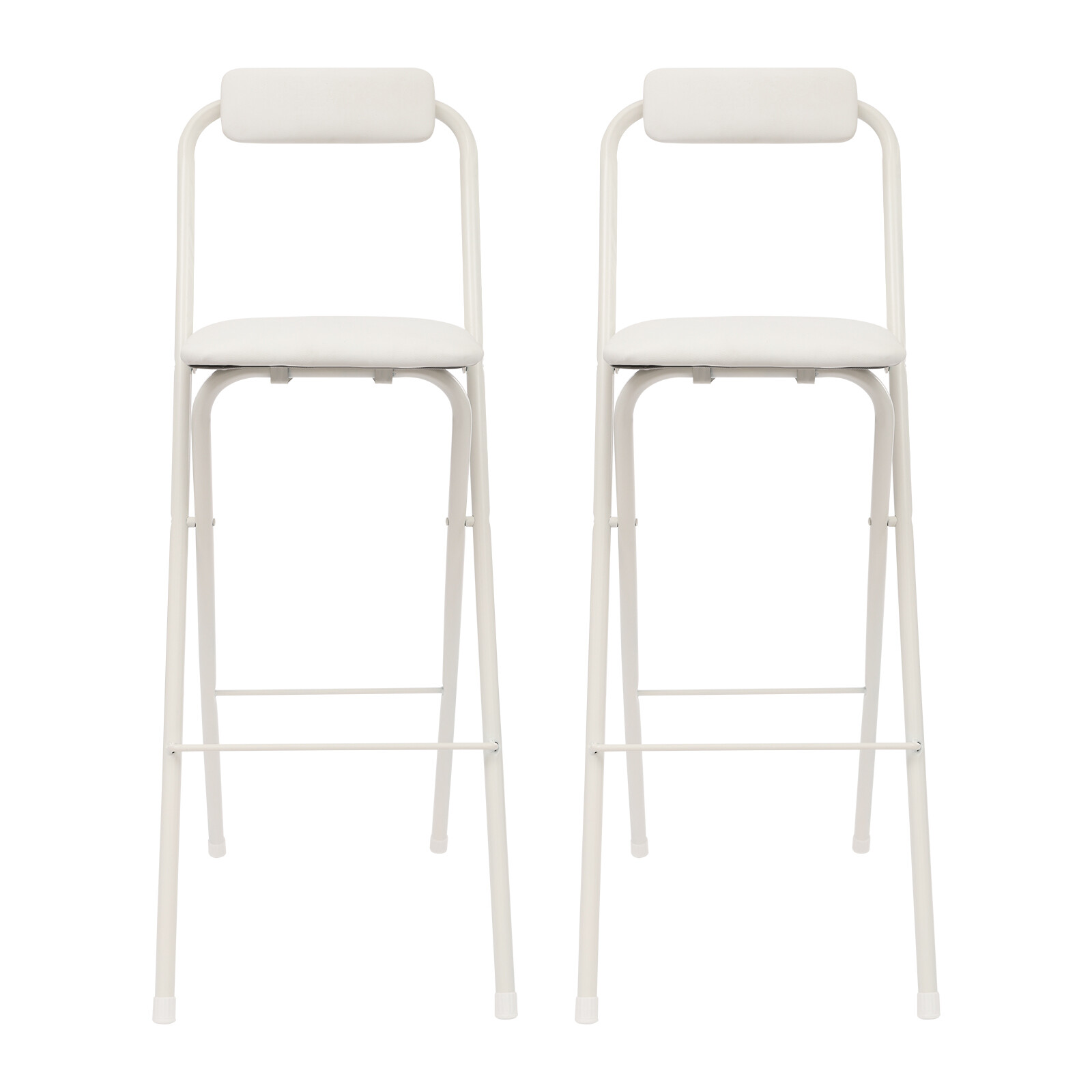 2PCS Portable Folding Metal Stool 29.53" Bar Stool Tall Chair Cafes Bars Chair