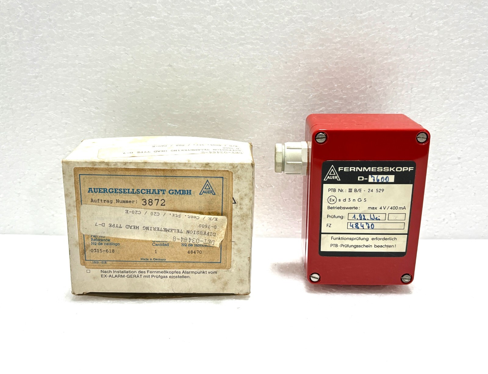 Auer Fernmesskopf D-7600 Sensor