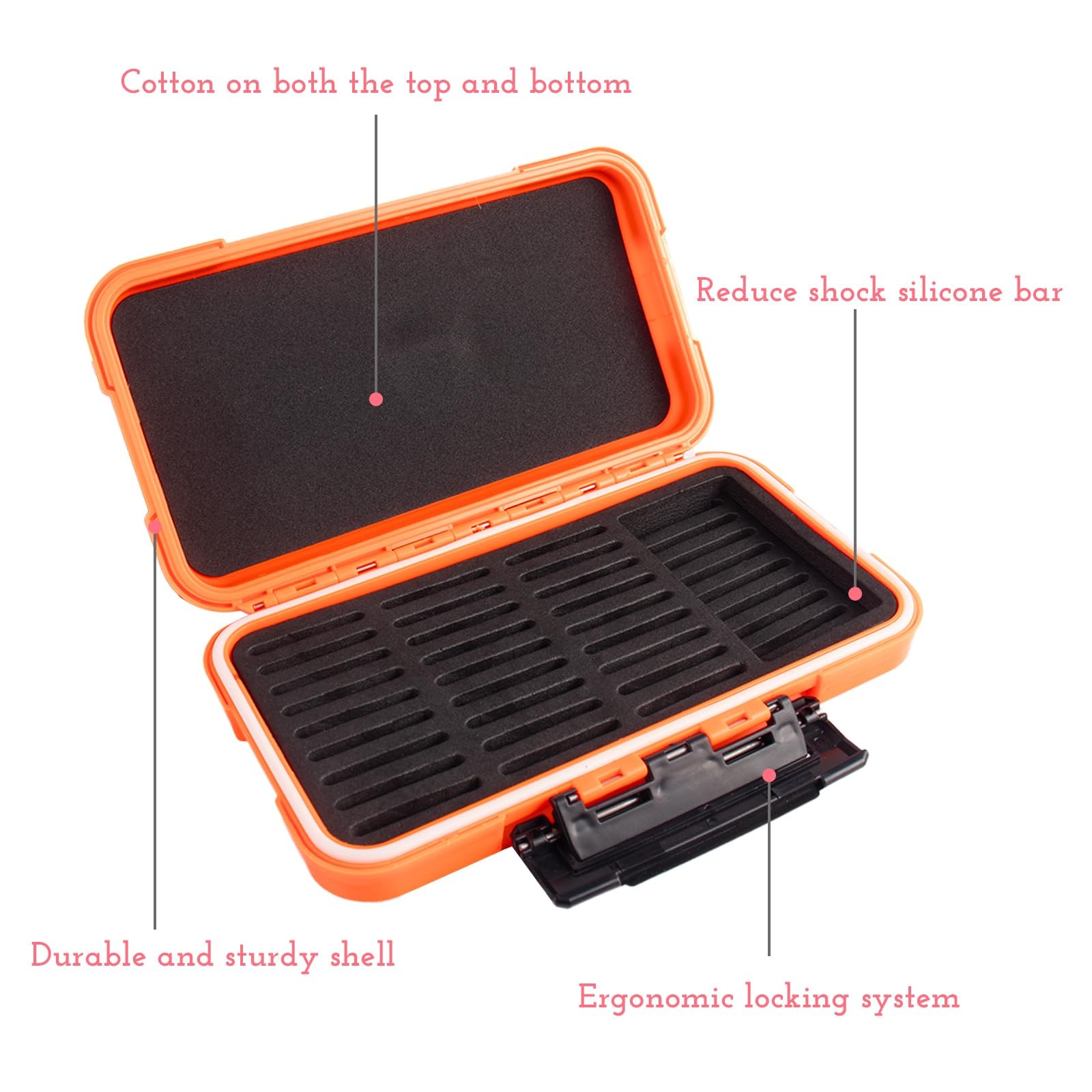 36 Slots Memory Card Case Orange with 36 Transparent Holders & 40 Writable La...