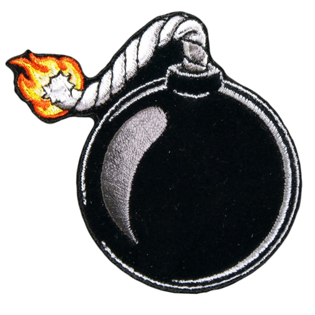 Ball Bomb Patch EMROIDERED IRON ON BIKER MC PATCH