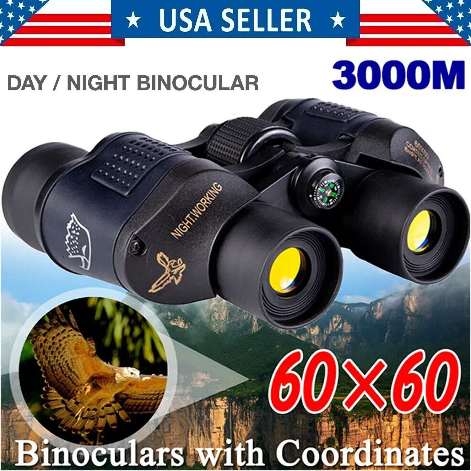 HD Professional Binoculars Telescope Optical High Power 60x60 3000m Hunting