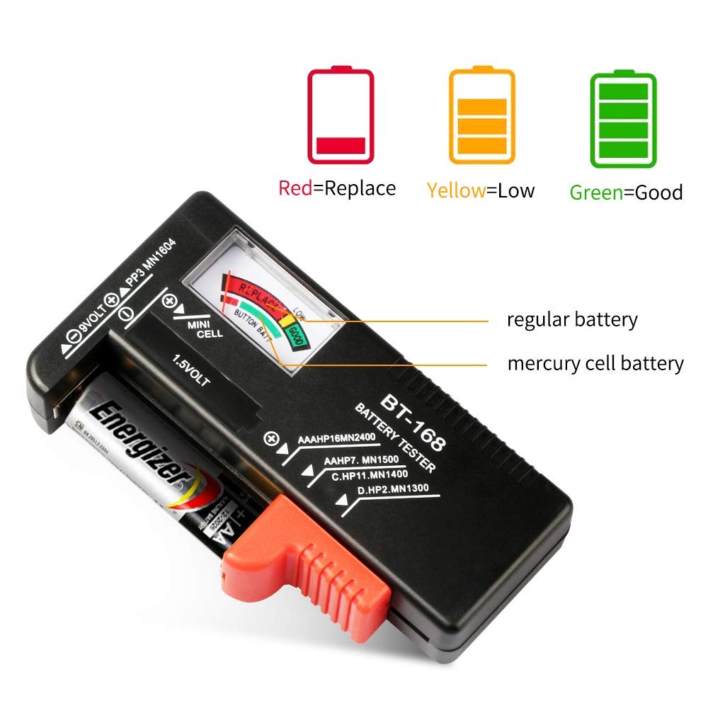2PCS Universal Battery Tester Checker AA AAA C D 9V Button Cell Household Meter