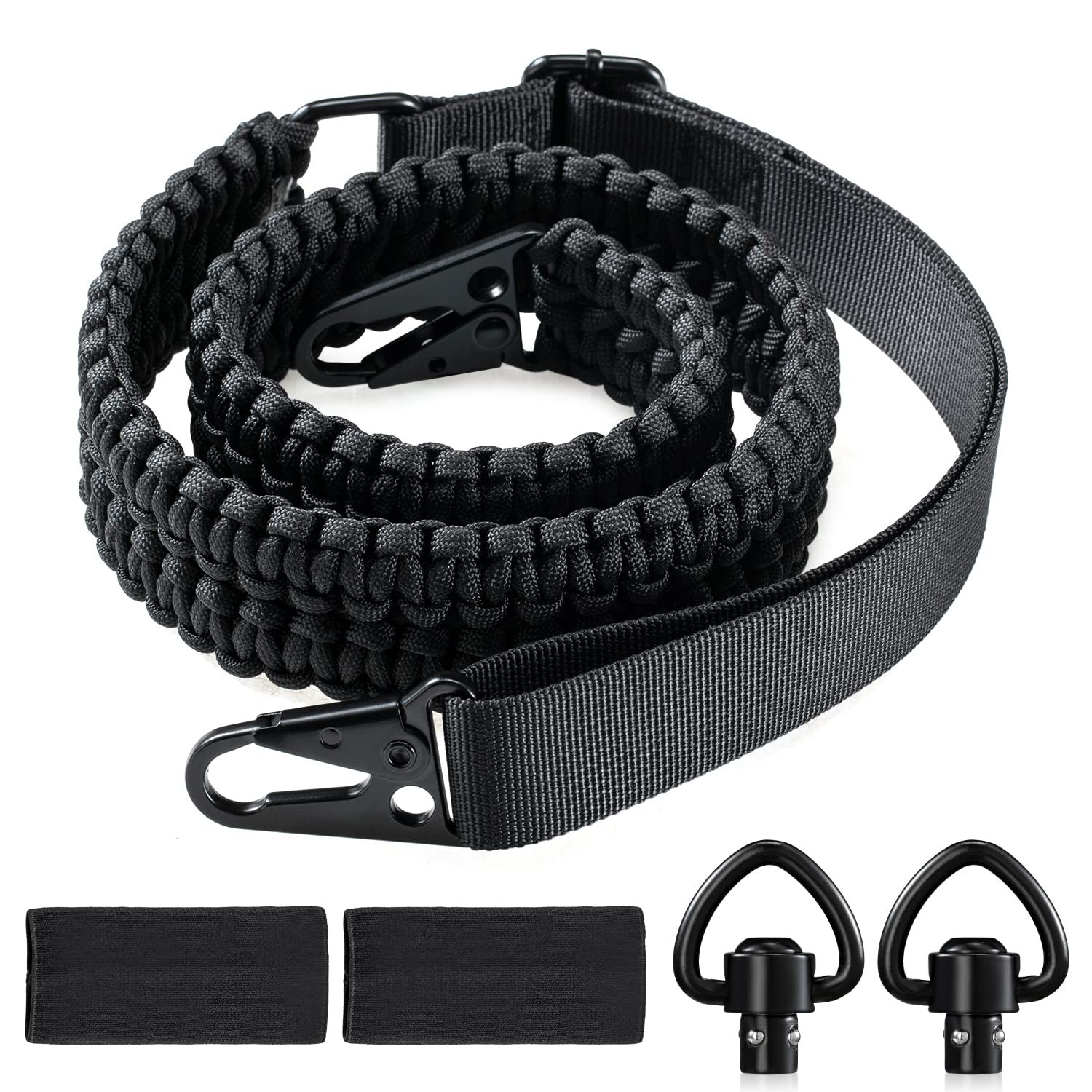 VVAAGG 2 Point QD Sling Adjustable 550 Paracord Adjusting 35" to 47", Black
