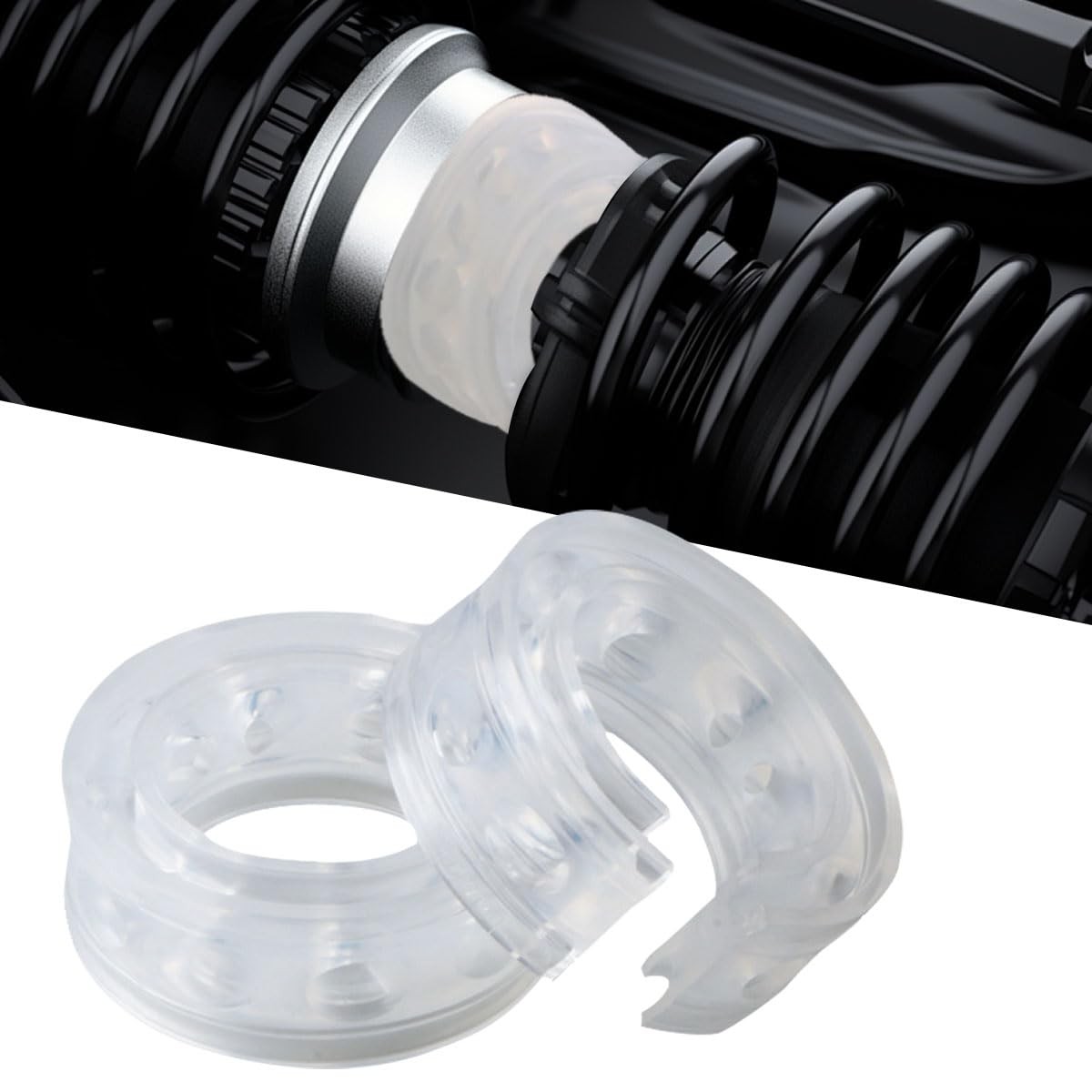 ZIMISI 2PCS Car Suspension Shock Absorber, A Type Rubber Coil Spring A