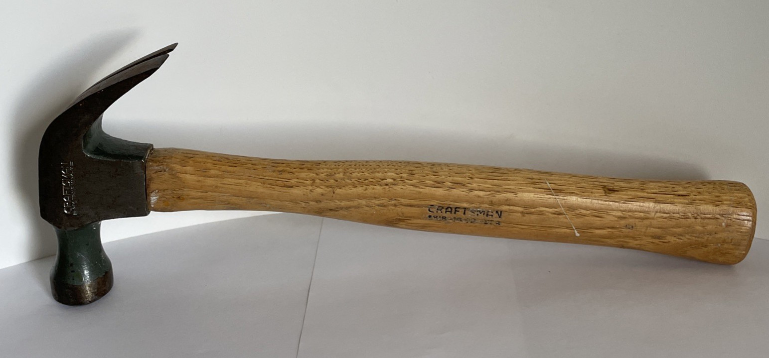Vintage Craftsman 3818-16 oz Hickory Handled Claw Hammer -Light Hobby Used
