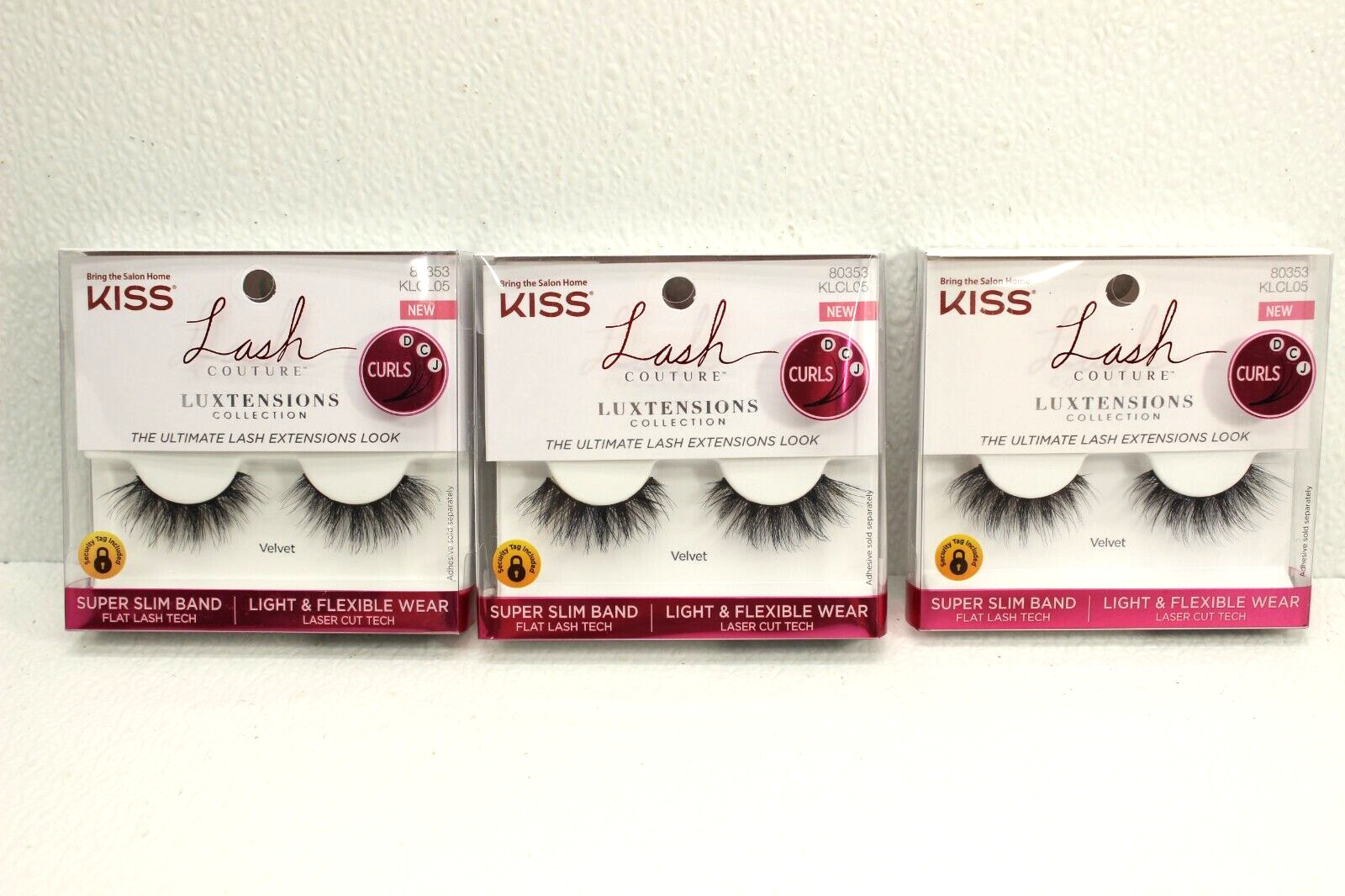 LOT OF 3 KISS Lash Couture LuXtensions Collection CURLS KLCL05 80353 NEW